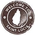 Saint Lucia map vintage stamp. Royalty Free Stock Photo