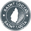 Saint Lucia map vintage stamp. Royalty Free Stock Photo