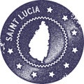 Saint Lucia map vintage stamp. Royalty Free Stock Photo