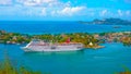 Saint Lucia - May 12, 2016: The Carnival Cruise Ship Fascination at dock Royalty Free Stock Photo