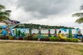 Saint Lucia sign at Pointe Seraphine Cruise terminal, Castries, St Lucia