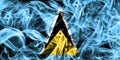 Saint Lucia smoke flag on a black background Royalty Free Stock Photo