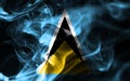 Saint Lucia smoke flag, flag on a black background Royalty Free Stock Photo