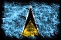 Saint Lucia smoke flag on a black background Royalty Free Stock Photo