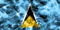 Saint Lucia smoke flag isolated on a black background Royalty Free Stock Photo