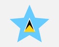 Saint Lucia Star Flag. St Lucian Star Shape Flag. St. Lucia Country National Banner Icon Symbol Vector