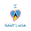 Saint Lucian flag patriotic t-shirt design.