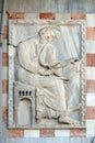 Saint Luke the Evangelist, facade detail of St. Mark`s Basilica, Venice, Italy Royalty Free Stock Photo