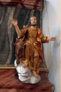 Saint Luke, Statue On The Pulpit In The Church Of Wounded Jesus In Gradec, Croatia