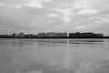 Saint Malo beach in black and white