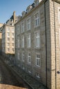 Historic Norman stone houses in the Saint-Malo Intra-Muros Neighboorhood