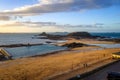 Saint-Malo natural swimming pool at sunset, brittany, France