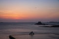 Saint-Malo natural swimming pool at sunset, brittany, France