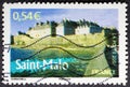 Saint Malo in vintage french stamp Royalty Free Stock Photo