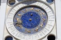 Saint Mark clock tower in Venice with gold zodiac signs in Italy Royalty Free Stock Photo