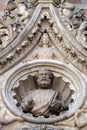 Saint Mark the Evangelist, detail of the Doge Palace, St. Mark Square, Venice, Italy Royalty Free Stock Photo