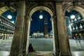 Saint Mark`s Square at night in Venice Royalty Free Stock Photo