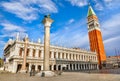 Saint Mark`s square St Campanile Venice Italy Royalty Free Stock Photo