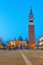 Saint Mark`s square in Venice at twilight Royalty Free Stock Photo