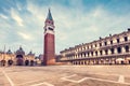 Saint Mark square with basilica and Campanile tower in Venice, Italy Royalty Free Stock Photo