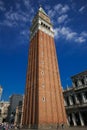 Saint Mark square with campanile in the center of Venice city