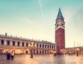 Saint Mark square with Campanile tower in Venice, Italy Royalty Free Stock Photo