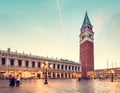 Saint Mark square with Campanile tower in Venice, Italy