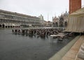 Saint Mark Square in Venice Italy during the high tide Royalty Free Stock Photo