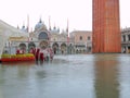 Saint Mark square in Venice Italy with high water Royalty Free Stock Photo