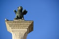 Saint Marks Winged Lion Venetian Symbol Column 12th Century Originally from Constantinople Venice Italy Royalty Free Stock Photo