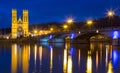 Saint Martin church in Pont a Mousson France at night Royalty Free Stock Photo