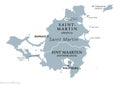 Saint Martin island political map