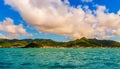 Natural mountainous landscapes of the coast on the island of Saint Martin in the Caribbean Royalty Free Stock Photo