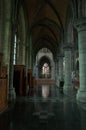 Saint-MartinÃ¢â¬â¢s Church in Arlon, Province of Luxembourg, Belgium. View of the interior, Neo-gothic style, Wallonia`s heritage Royalty Free Stock Photo
