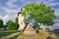 Saint Martinâs Church in Martincek with wooden marquises around during summer sunset Royalty Free Stock Photo