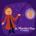 Saint Martin\'s Day, traditional holiday banner laternelaufen