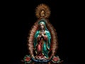 Saint Mary of Guadalupe (Virgen de Guadalupe) in honor of the celebration of the Mexican holiday of December 12 Royalty Free Stock Photo