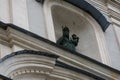 Saint Mary holding baby Jesus sculpture on local church Royalty Free Stock Photo