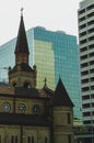 Saint Mary`s cathedral and Office Buildings in Winnipeg, Manitoba, Canada