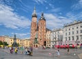 Saint Mary`s Church on Main Market Square in Old Town, Krakow, P Royalty Free Stock Photo