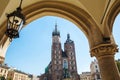 Saint MaryÃÂ´s Church in the Rynek Glowny, Krakow Royalty Free Stock Photo