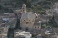 Saint Matthew barroc church aerial view in Bunyola Royalty Free Stock Photo