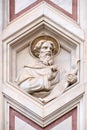 Saint Matthew the Evangelist, relief on the facade of Basilica of Santa Croce in Florence