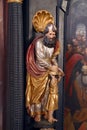 Saint Matthew the Evangelist, statue on the altar of the Holy Spirit in the Church of Saint Catherine of Alexandria in Zagreb Royalty Free Stock Photo