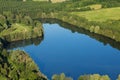 Saint-Maurice-Montcouronne fishing pond seen from the sky in France Royalty Free Stock Photo