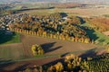 Saint-Maurice-Montcouronne seen from the sky in autumn, France Royalty Free Stock Photo