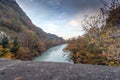 Amazing Autumn Landscape of Rhone River, Switzerland