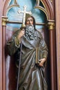 Saint Methodius statue on the altar of the Immaculate Heart of Mary in the church of Saint Nicholas in Krapina, Croatia