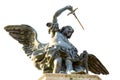 Saint Michael archangel statue isolated on white background, Rome, Italy Royalty Free Stock Photo