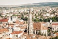 Saint Michael Catholic Gothic Church in Unirii Square and old historic medieval center of Cluj-Napoca